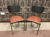 Lot 1384 - SET OF FOUR WROUGHT IRON CAFE CHAIRS with...