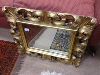 Lot 1407 - 19TH CENTURY CARVED GILTWOOD WALL MIRROR OF...