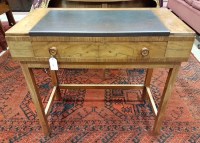Lot 1426 - WALNUT CROSS BANDED WRITING TABLE in the...