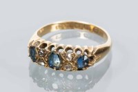 Lot 1780 - VICTORIAN SAPPHIRE AND DIAMOND RING set with...