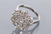 Lot 1800 - IMPRESSIVE DIAMOND CLUSTER RING the brilliant...