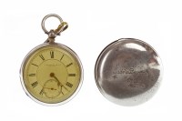 Lot 928 - VICTORIAN SILVER OPEN FACE POCKET WATCH the...