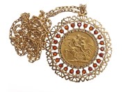 Lot 506 - GOLD SOVEREIGN DATED 1903 in a nine carat gold...