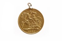 Lot 528 - GOLD HALF SOVEREIGN DATED 1900 with attached...