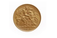 Lot 529 - GOLD HALF SOVEREIGN DATED 1912