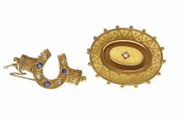 Lot 57 - TWO VICTORIAN FIFTEEN CARAT GOLD BROOCHES one...
