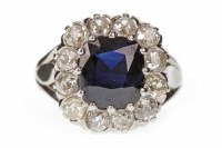 Lot 110 - IMPRESSIVE SAPPHIRE AND DIAMOND RING set with...