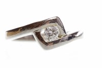 Lot 201 - PLATINUM DIAMOND SOLITAIRE RING with a round...