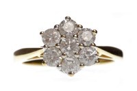 Lot 277 - DIAMOND CLUSTER RING set with round brilliant...