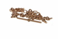 Lot 521 - NINE CARAT GOLD ALBERT CHAIN with T-Bar and...