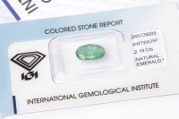 Lot 668 - CERTIFICATED UNMOUNTED EMERALD the oval mixed...