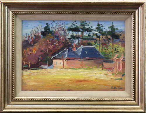Lot 174 - * JAMES FULLARTON DA, HOUSE AMONGST TREES oil...