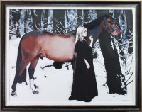 Lot 270 - * GERARD BURNS, HORSE IN THE SNOW oil on...