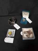 Lot 8 - TWO SILVER BANGLES also a silver locket,...