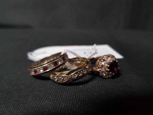 Lot 10 - LADY'S 9CT GOLD RING and two eternity rings (3)