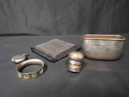 Lot 22 - SMALL LOT OF SILVER OBJECTS including a...