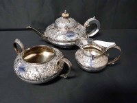 Lot 24 - VICTORIAN SILVER PLATED THREE PIECE AFTERNOON...