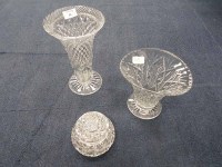 Lot 55 - LOT OF CRYSTAL AND GLASS WARE including vases...