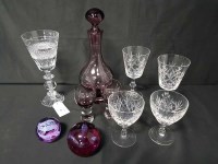 Lot 56 - LOT OF CRYSTAL GLASSES also including an...
