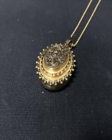 Lot 69A - 9CT VICTORIAN CHAIN WITH GILT LOCKET