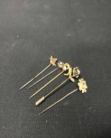 Lot 70A - LOT OF GOLD AND ANTIQUE STICK PINS (5)