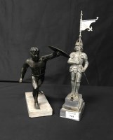 Lot 74A - METAL WARRIOR FIGURE and another of a knight