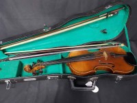 Lot 75 - CASED VIOLIN WITH STAND