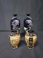 Lot 96 - PAIR OF JAPANESE CLOISONNE SQUARE SECTION...