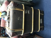 Lot 101A - LEATHER TRAVEL TRUNK