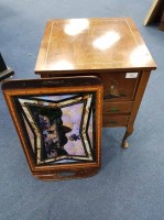 Lot 135 - SMALL CHINESE STYLE SEWING TABLE together with...
