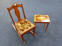 Lot 136 - SMALL ROCKING CHAIR along with table