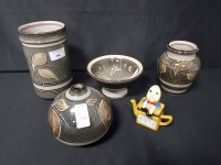 Lot 166 - FOUR PIECES OF DENBY STONEWARE and a miniature...