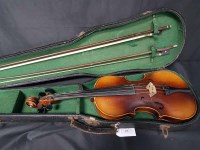Lot 170 - CZECH VIOLIN with two bows, in case