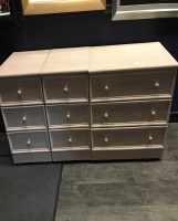Lot 237 - MODERN CHEST OF DRAWERS together with two chests