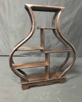 Lot 433 - CHINESE SMALL SHAPED WOODEN DISPLAY STAND and...