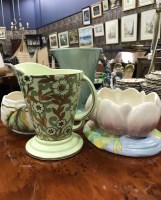 Lot 445 - CLARICE CLIFF JUG AND TWO BOWLS along with a...