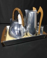 Lot 451 - PICQOUT WARE comprising three pots, a cream...