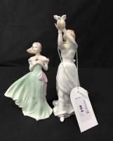 Lot 464 - THREE COALPORT FIGURES along with a Royal...