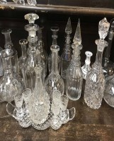 Lot 480 - GROUP OF VARIOUS GLASS DECANTERS