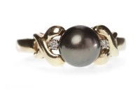 Lot 318 - FOURTEEN CARAT GOLD PEARL AND DIAMOND RING set...