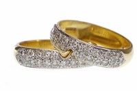Lot 484 - TWO EIGHTEEN CARAT GOLD DIAMOND SET WEDDING...