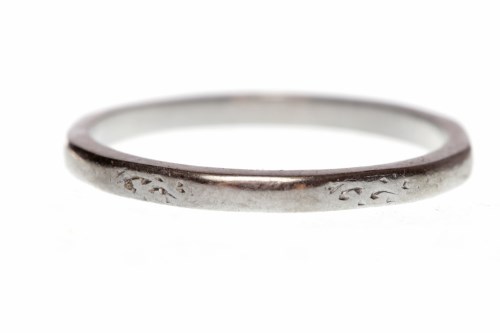 Lot 528 - EIGHTEEN CARAT GOLD WEDDING BAND with blank...