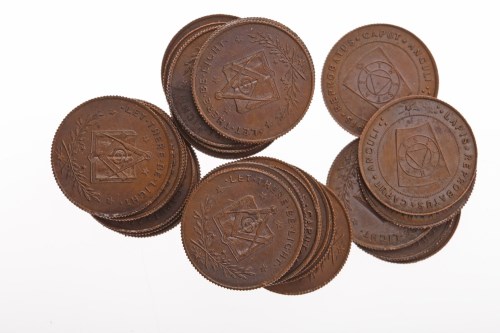 Lot 533 - GROUP OF FORTY THREE MASONIC TOKENS with...
