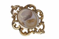 Lot 687 - LATE VICTORIAN MOURNING BROOCH with a central...