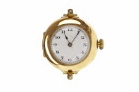 Lot 866 - EIGHTEEN CARAT GOLD MANUAL WIND TRENCH WATCH...