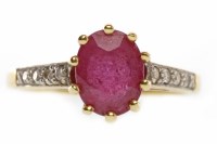 Lot 56 - EIGHTEEN CARAT GOLD DIAMOND AND RUBY RING the...