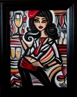 Lot 2129 - LAETITIA GUILBAUD, AU CAFE acrylic on canvas,...