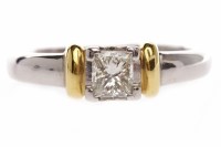 Lot 120 - PLATINUM DIAMOND SOLITAIRE RING set with a...
