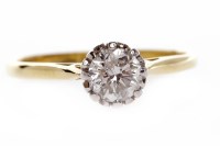 Lot 138 - DIAMOND SOLITAIRE RING set with a round...