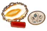 Lot 209 - THREE VICTORIAN BROOCHES comprising a large...